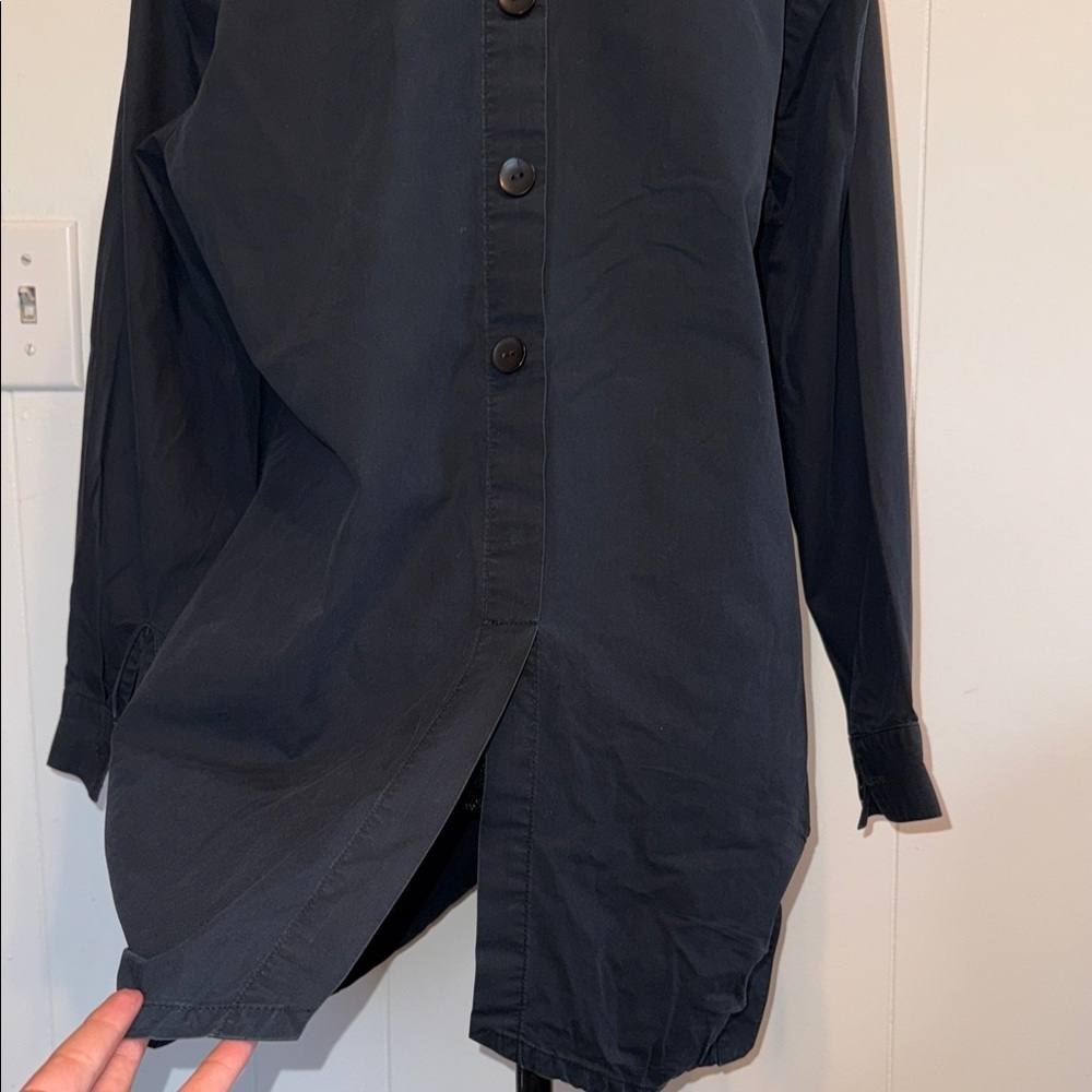 IC by Connie K Black Cotton Button Down Oversized Work Office Shirt S - Picture 4 of 9